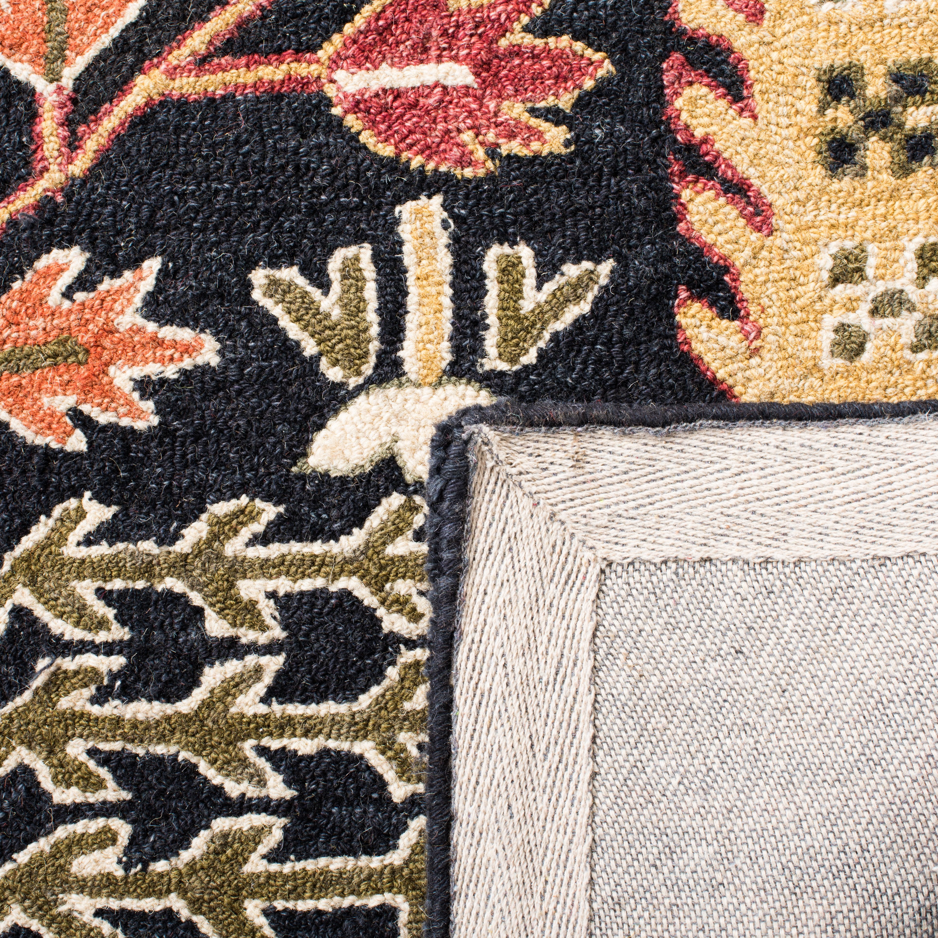 SAFAVIEH Aspen Wilhelmina Floral Wool Area Rug, Black/Red, 6' x 9'