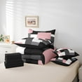 thumbnail image 4 of Erosebridal Geometric Sqare Bedding Sets Twin Size,Abstract Artwork Comforter Sets with Sheets,Grey Pink Bed in a Bag Twin size,Ultra Soft Rectangle Room Decor,Reversible,7pcs, 4 of 6