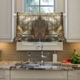 thumbnail image 2 of Yayeee Kitchen Curtains Tier Pair Light Filtering 27"x36" Rod Pocket Short Cafe Window Panel, Snow Mountains, 2 of 7