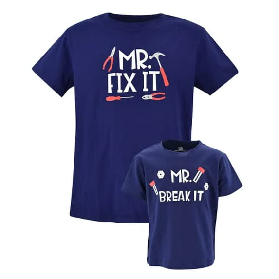 Mens Mr Break Father Son Matching Shirts Daddy and Me Fathers Day Gift (XL)