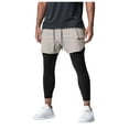 thumbnail image 1 of Uinagy Men's Tights Fake Two-Piece Fitness Running Training Cycling Elastic Quick-Drying Trousers, 1 of 5