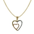 thumbnail image 1 of 14k Tri-tone Gold Diamond-cut Heart Pendant and Cable Chain, 1 of 5