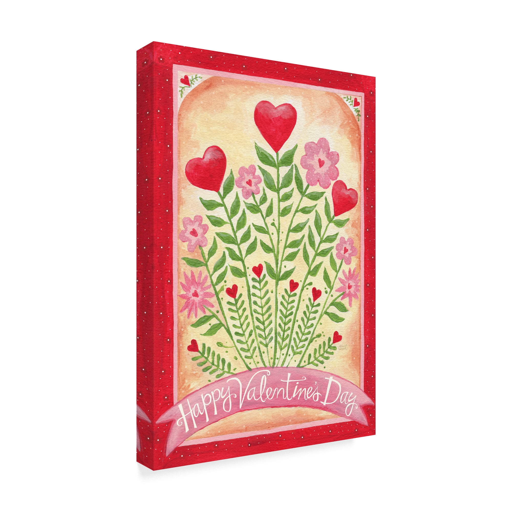 Trademark Fine Art 'Valentines Day Happy Flowers' Canvas Art by Melinda Hipsher