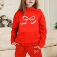 thumbnail image 2 of Landzoo Children's Hoodie Set With Bow Print Beautiful Warm Girls Clothing Sets, 2 of 4