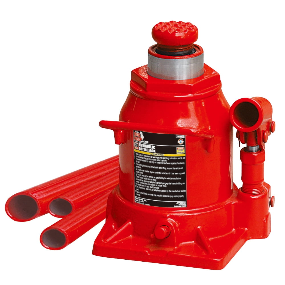 Big Red 20 Ton Hydraulic Low Profile Bottle Jack, DMT92007A, Heavy-Duty Steel