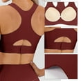 thumbnail image 3 of Sujetador deportivo de cuello alto y largo para mujer: sujetador de yoga con espalda cruzada y relleno, top corto sin mangas con sujetador incorporado, 3 of 6
