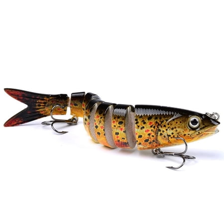 YIFAEUX 13.5CM/19G Multi-Jointed Fishing Lure with Hooks Realistic 8-Section Swimbait Bionic Hard Artificial Bait Freshwater Saltwater Fishing Accessories