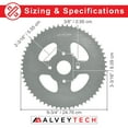 thumbnail image 6 of AlveyTech #40/41/420 Chain 60 Tooth Rear Sprocket for 163-19cc Mini Bike, Replacement Steel, 6 of 10