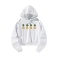 thumbnail image 2 of Sudadera recortada para mujer, sudaderas informales con capucha, suéteres modernos de manga larga, jersey superior elegante para deportes, vacaciones, M, 2 of 10