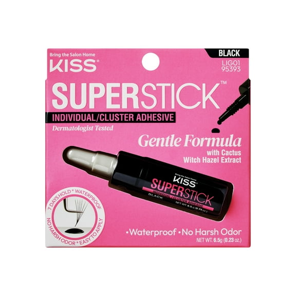 KISS Super Stick Individual Lash Cluster Adhesive, Net Wt. 6.5g (0.23 oz.) - Black