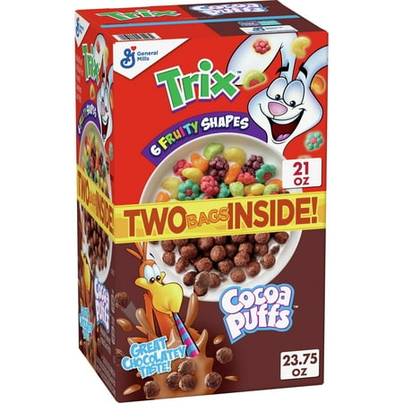 Trix and Cocoa Puffs Breakfast Cereal Variety Pack, 2 ct, 44.75 oz
