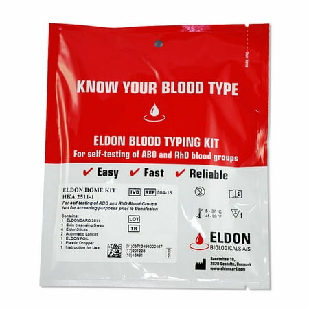 Eldoncard Blood Type Test Kit, Blood Typing Kit w/
