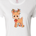 thumbnail image 4 of Inktastic Cute Christmas Reindeer with Christmas Lights Women's T-Shirt, 4 of 5