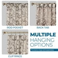 thumbnail image 3 of Superior Blackout Leaves Light Filtering Back Tab Curtain Panel Set, 52"x108", Espresso, 3 of 9