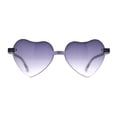 thumbnail image 1 of Girls Child Size Rimless Heart Shape Plastic Sunglasses Black, 1 of 4