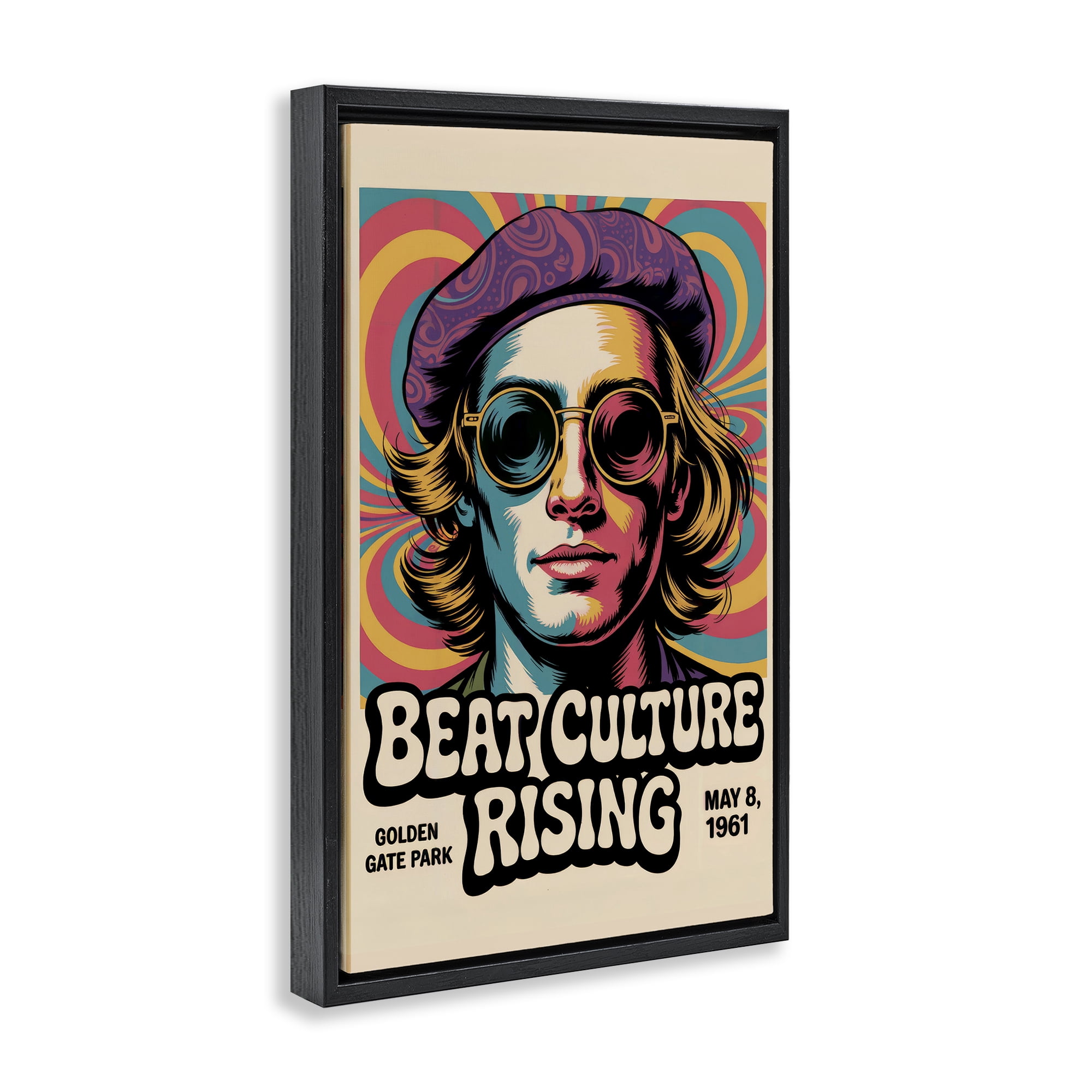 Stupell Industries Beat Culture Rising Poster Black Framed Floater Canvas Wall Art, design by Andreas Magnusson