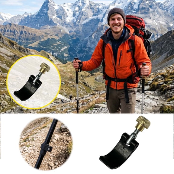Trekking Pole Lock Nut Replacement, Adjustable Clamping Screw For Hiking Poles, Metal Spare Part For Outdoor Walking Sticks,Black - 5.6X1.7X1.3Cm