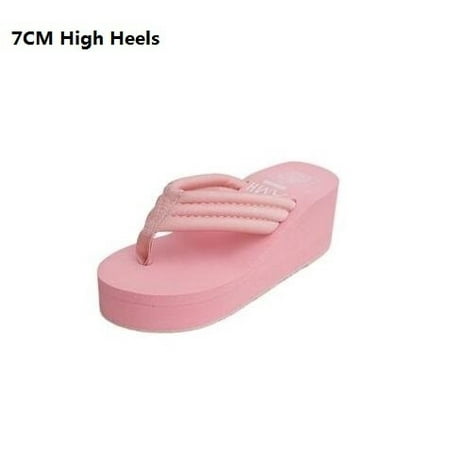 

Women Fashion Summer Chunky Sole Wedges Heels Flip Flops Casual Shoes New Arrival Waterproof Taiwan Slippers Sexy Lady Sandals