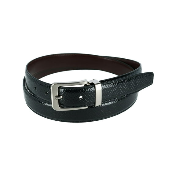CTM Lizard Print 1 1/8 Inch Reversible Dress Belt