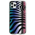 thumbnail image 1 of DistinctInk Clear Shockproof Hybrid Case for iPhone 12 Pro MAX (6.7" Screen) - TPU Bumper, Acrylic Back, Tempered Glass Screen Protector - Black Pink Teal Blue Zebra, 1 of 2