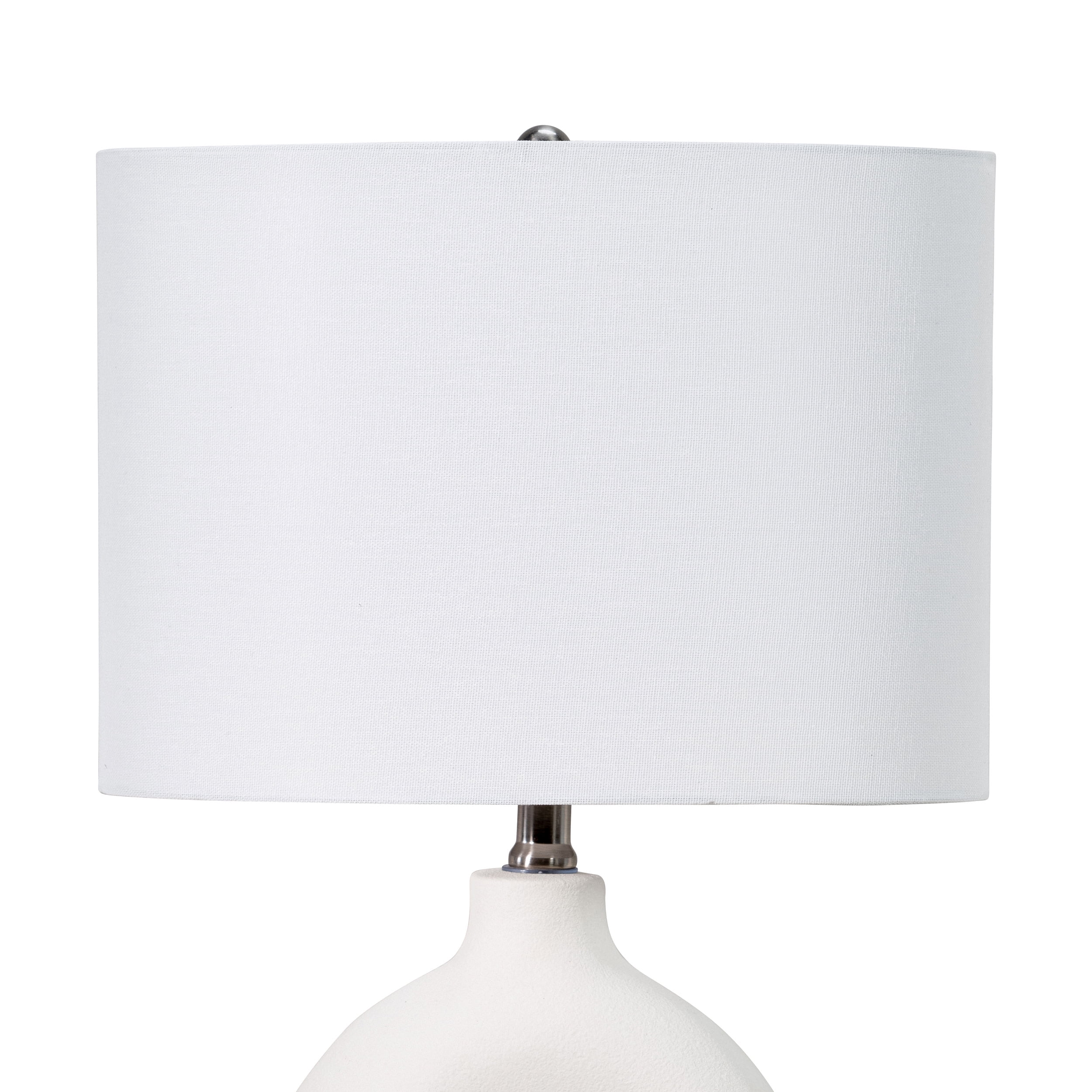 nuLOOM 23-inch Contemporary Ceramic Table Lamp, 22.5" H x 14" W x 8" D, White