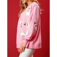 thumbnail image 3 of Lucakuins Sudadera con cuello redondo para mujer, holgada, con estampado de lentejuelas de Papá Noel, manga larga, para Navidad Lucakuins moda, 3 of 5