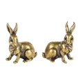 thumbnail image 1 of Bewildely Brass Bunny Statue Miniature Tea Table Sculpture Artwork Figurines Rabbit Decoración del hogar, 1 of 1