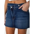 thumbnail image 6 of Celebrity Pink Women's Crossover Waistband Denim Skort, Sizes XS-XXXL, 6 of 7