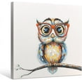 thumbnail image 2 of Mrs Owl Wall Art Funny Animal with Glasses Painting Colorful Animal Canvas Wall Art for Kids Children Bedroom Nursery Room Home Decoration Ready to Hang, 2 of 3