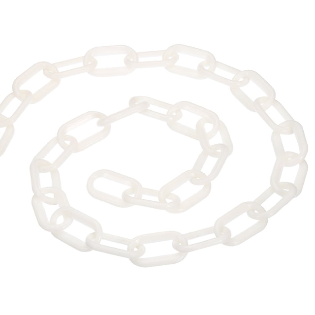 Unique Bargains 0.2' Diameter 20Ft Length Plastic Chain Barrier, Safety Link Chain Stanchion for Crowd Control, White