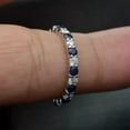 thumbnail image 3 of 2Ct Round Cut Simulated Blue Sapphire Women's Eternity Band Ring 14K White Gold Plated 925 Silver, 3 of 3