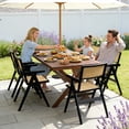thumbnail image 3 of Folding Dining Chairs Set Of 2, Bamboo Folding Chair With Rattan Backrest & Seat, Sturdy Rubber Bamboo Frame, Arm Accent Chairs For Living Room, Kitchen, Wedding Party, No Assembly | Black Color, 3 of 9