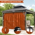 thumbnail image 3 of Pakunoda 10' X 6.5' Gazebo Universal Replacement Privacy 4-Panel Curtains, Waterproof Outdoor Curtains Orange Sidewall with Zipper for Patio Garden Backyard 10' X 10' Gazebo, Curtain Only, 3 of 8