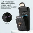 thumbnail image 2 of ELEHOLD for iPhone 11 Wallet Case with Card Holder, PU Leather Shockproof Crossbody Case with Metal Snap Adjustable Strap Lanyard Compatible with iPhone 11,Black, 2 of 7