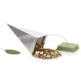 thumbnail image 4 of Tea Forte Icon Stainless Steel Loose Leaf Tea Infuser Extra Fine Strainer with Silicone Leaf and Base, 4 of 5