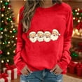 thumbnail image 2 of Cavosen Christmas Pullover Sweater Tops Crew Neck Long Sleeve Funny Pullover Santa Graphic Solid Stretch Loose Blouses Party Shirt Tops, 2 of 4