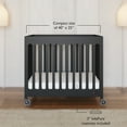 thumbnail image 6 of Foundations Boutique Compact Folding Hotel Crib with 3" Mattress and Locking Wheels, Ebony Black, 6 of 6