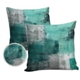 thumbnail image 2 of Outdoor Throw Pillow Cover Modern Teal and Gray Painting Art Waterproof Cushion Covers 2 Pack Abstract Retro Graffiti Pillow Cases Home Decoration for Patio Garden Couch Sofa, 2 of 7