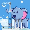 thumbnail image 4 of Cepillo de dientes eléctrico sónico para niños, recargable, colorido, con dibujos animados, automático, IPX7, resistente al agua, con cabezal de repuesto, 4 of 5