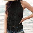 thumbnail image 4 of Undershirts for Women Womens Sleeveless Tops Lace Neck Blouse Solid Lace Crew Neck Tank Top Top for Women Clip Camisoles Women Top Women Casual Summer Shirts Women Dance Top, 4 of 8