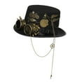 thumbnail image 4 of Steampunk Top Hat Gothic Vintage Style Head Gear Disfraz Accesorios de Halloween Diadema Headwear Fedoras para adultos Festival Stage Show Rave 58-59cm Sunnimix Sombrero de copa Steampunk, 4 of 8