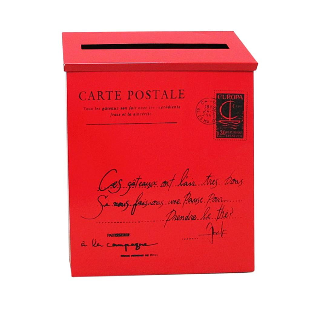 Galvanized Mounted Mailbox for Letter Box, Mailbox, Red