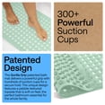 thumbnail image 4 of GORILLA GRIP Patented Bath Tub Shower Mat, Machine Washable Bathtub Floor Liner Mats, Suction Cups and Drain Holes to Keep Tubs Clean, Soft on Feet, Bathroom Essentials, 35x16 Inch, Mint Opaque, 4 of 10