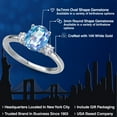 thumbnail image 2 of Gem Stone King 14K White Gold Millennium Blue Mystic Quartz and White Created Sapphire Engagement Ring for Women | 2.06 Cttw | Oval 9X7MM | Gemstone Birthstone | Size 9, 2 of 6