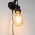 thumbnail image 5 of FSLiving Loft Style Handle Adjustable Lamp Dark Green Wall Sconce Plug-in UL Cord Wooden Handle TX Control Timer Smart LED Edison Bulbs Wall Lamp No Wiring Needed, Farmhouse for Rustic Home Decor, 5 of 9