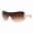 Brown, variant on Women's Rimless Shield Sunglasses Rhinestones Sides UV400 Clear