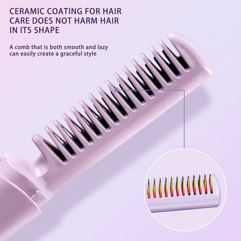 Negative Ion Rechargeable Mini Hair Straightener Cordless Hair Straightener Brush Hot Brush For Short Hair Straighten Brush Hot Tool Hair Dryer