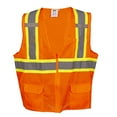 thumbnail image 1 of 10-Pack of Cordova VS272PS Type R, Class II, Orange Mesh Surveyors Vest, Zipper Closure, Two-Tone Contrasting Reflective Tape, Multiple Pockets, Two Inside Lower, Mic Tabs, Small, 1 of 4