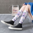 thumbnail image 5 of Naloa white Skull crystal flower Thigh High Socks Extra Long Stretchy Sock Women Over Knee High Opaque Stocking Daily Wear, 5 of 6