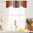 thumbnail image 4 of Tie Up Valances for Windows, Burnt Orange Brown Adjustable Valance Curtains Window Treatment for Living Room/Bedroom Windows, Farmhouse Vintage Wooden Rod Pocket Kitchen Curtains & Drapes 42x12 Inch, 4 of 9